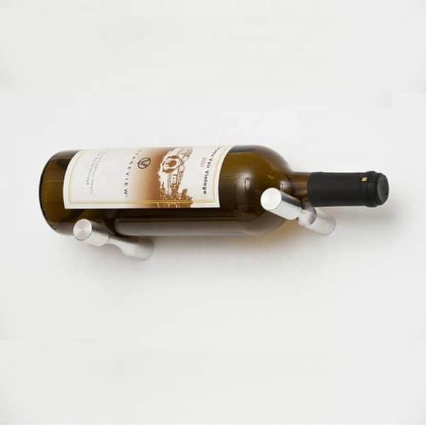 Label 1 - זוג תומכי אלומיניום לאחסון בקבוקי יין